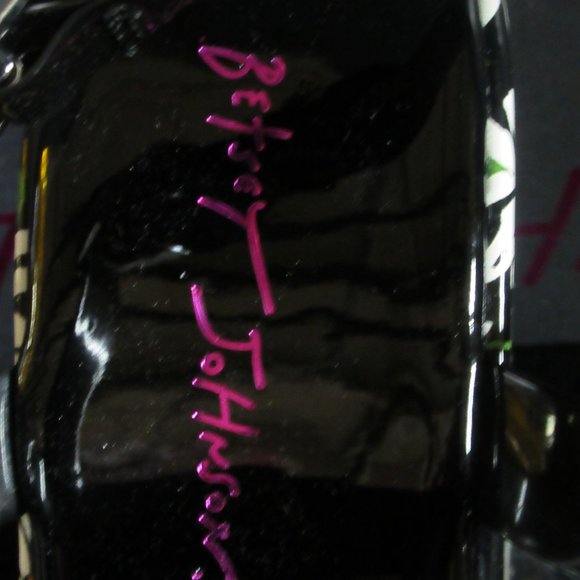 Betsey Johnson Black and White Floral Platform Sandals - Picture 9 of 13